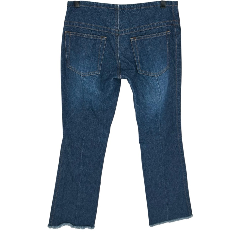 NEW Vtg Y2K Old Navy Low Rise Dark Wash Gold Contrast Stitching Bootcut Jeans - Picture 9 of 11